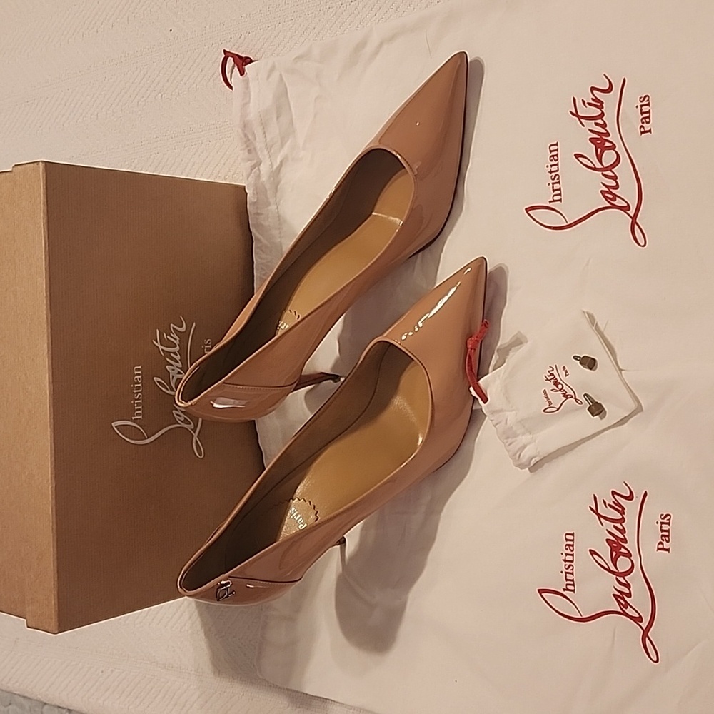 Christian Louboutin Nude 9.5 3 1/2 inch heels